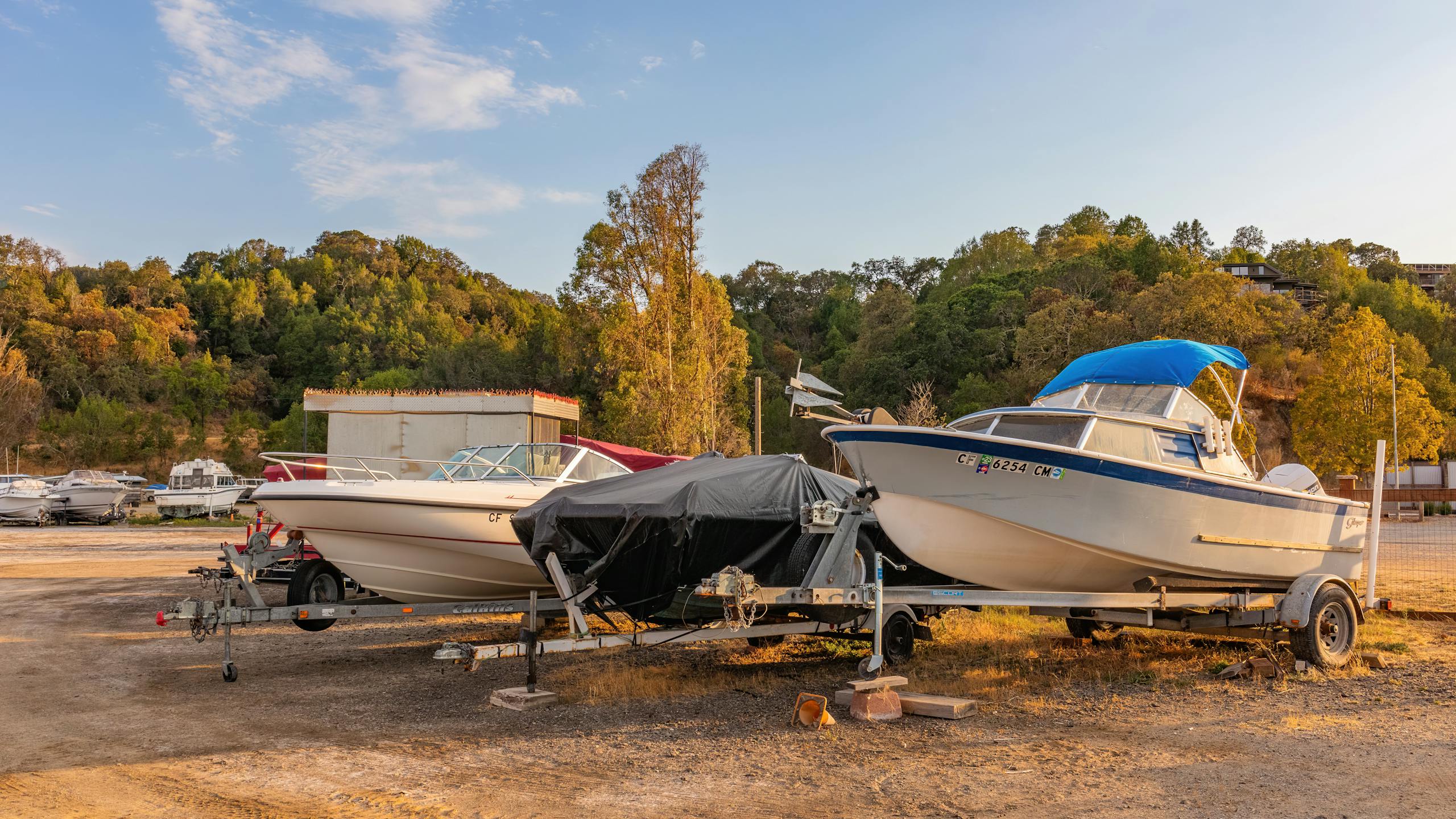 Boats on Brown Field
